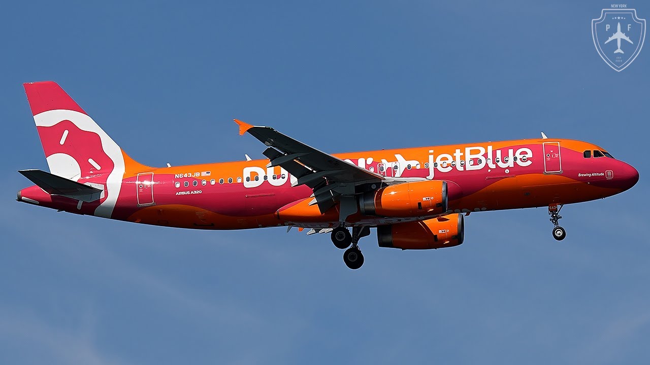 4K | JetBlue A320 'Brewing Altitude' Dunkin' Livery Arrival at JFK