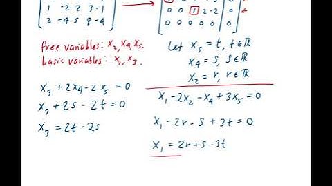 Example 1: Finding the spanning set for the nullspace of a matrix
