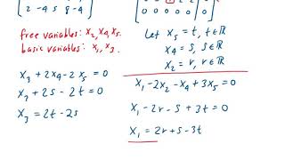 Example 1: Finding the spanning set for the nullspace of a matrix