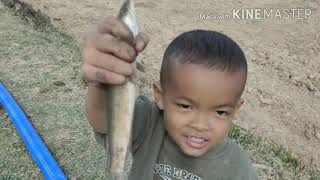 Catch fish on new year with my family.