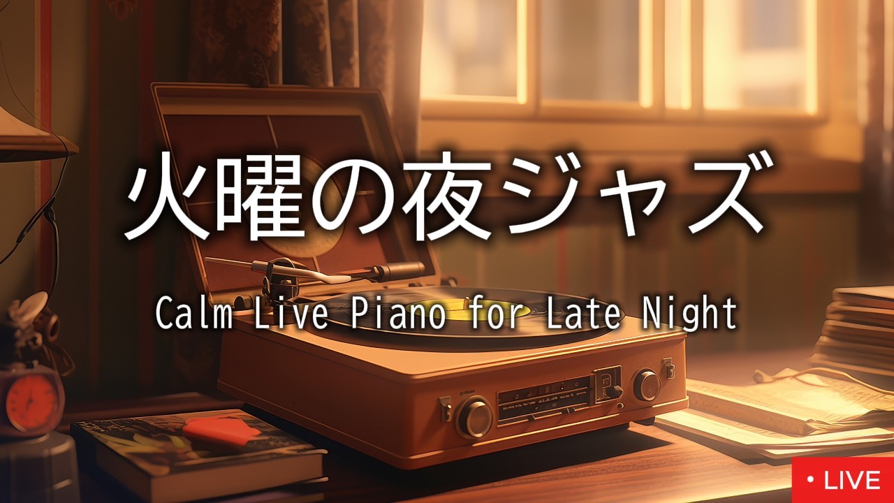 火曜の夜ジャズ｜Tuesday Night Live Jazz Piano for Work｜作業・カフェ気分｜【作業用BGM】