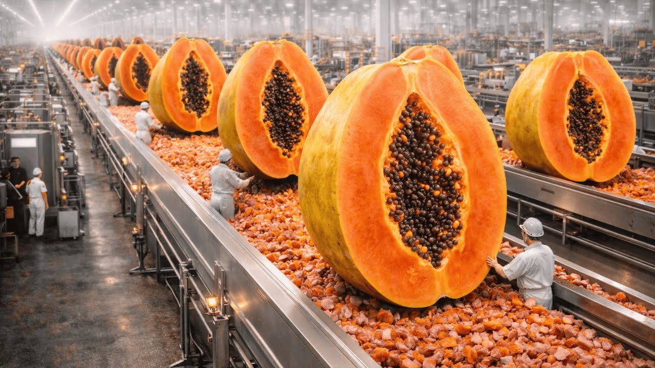 INSIDE THE FACTORY: How MILLIONS of Papayas Become Premium Papaya Powder (Unbelievable Process)