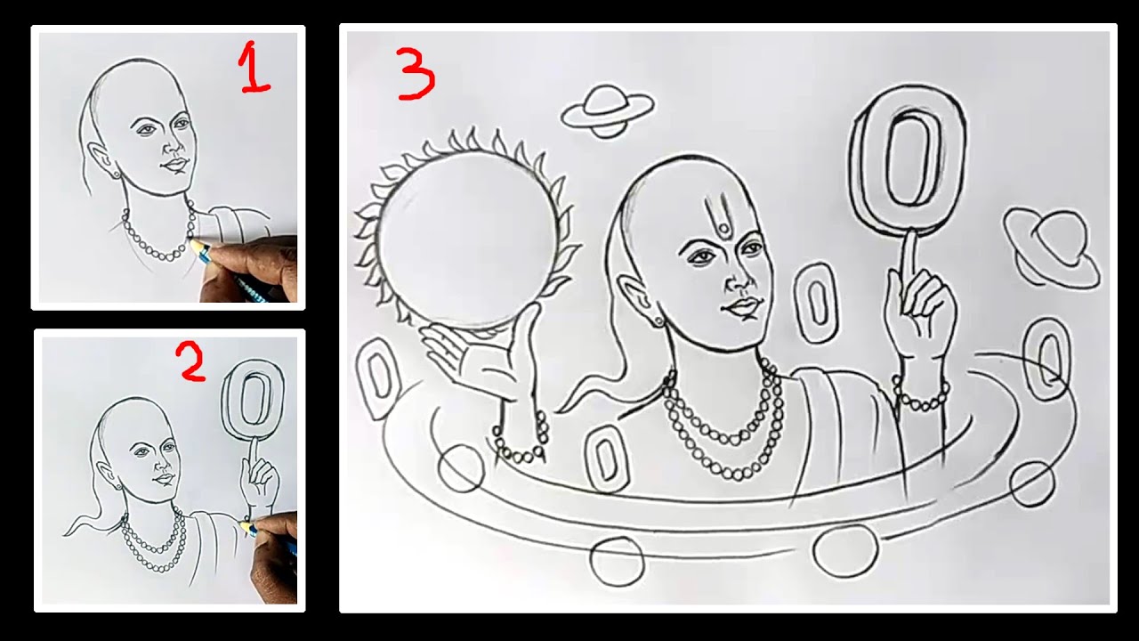 Aryabhatta drawing easy