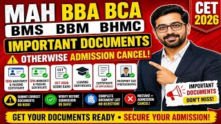 MAH BBA BCA BMS BBM BHMC CET CAP IMPORTANT DOCUMENTS 2026 #mahcet #cetcell#cetadmission#bba#bca#cet 