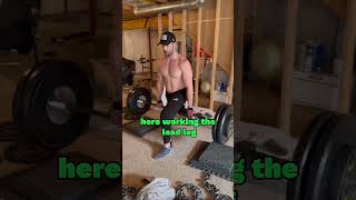 Isometric barbell split lunge - unique single leg exercise