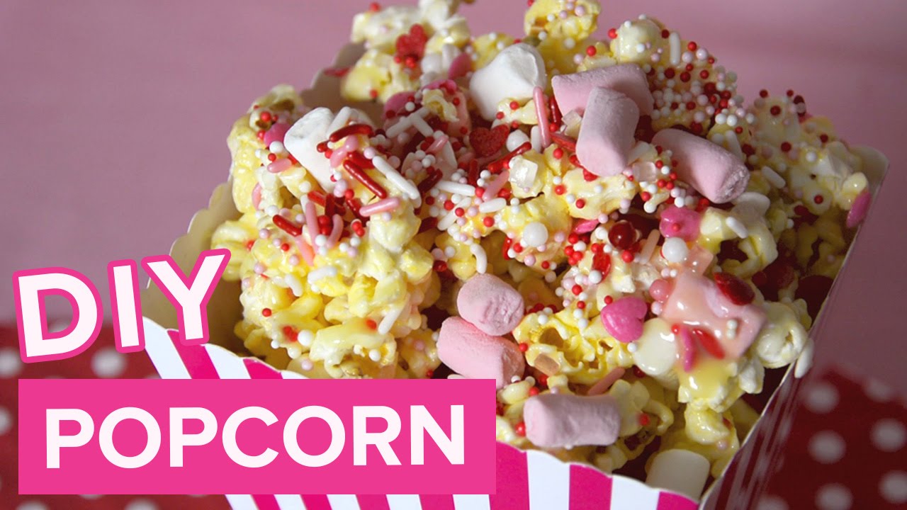 DIY Strawberries and Cream Flavoured Popcorn Movie Date/Valentine's