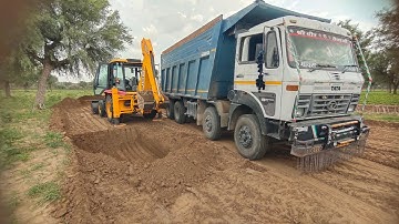 First Time New JCB Loading Red Mud In Tata Tipper 3525