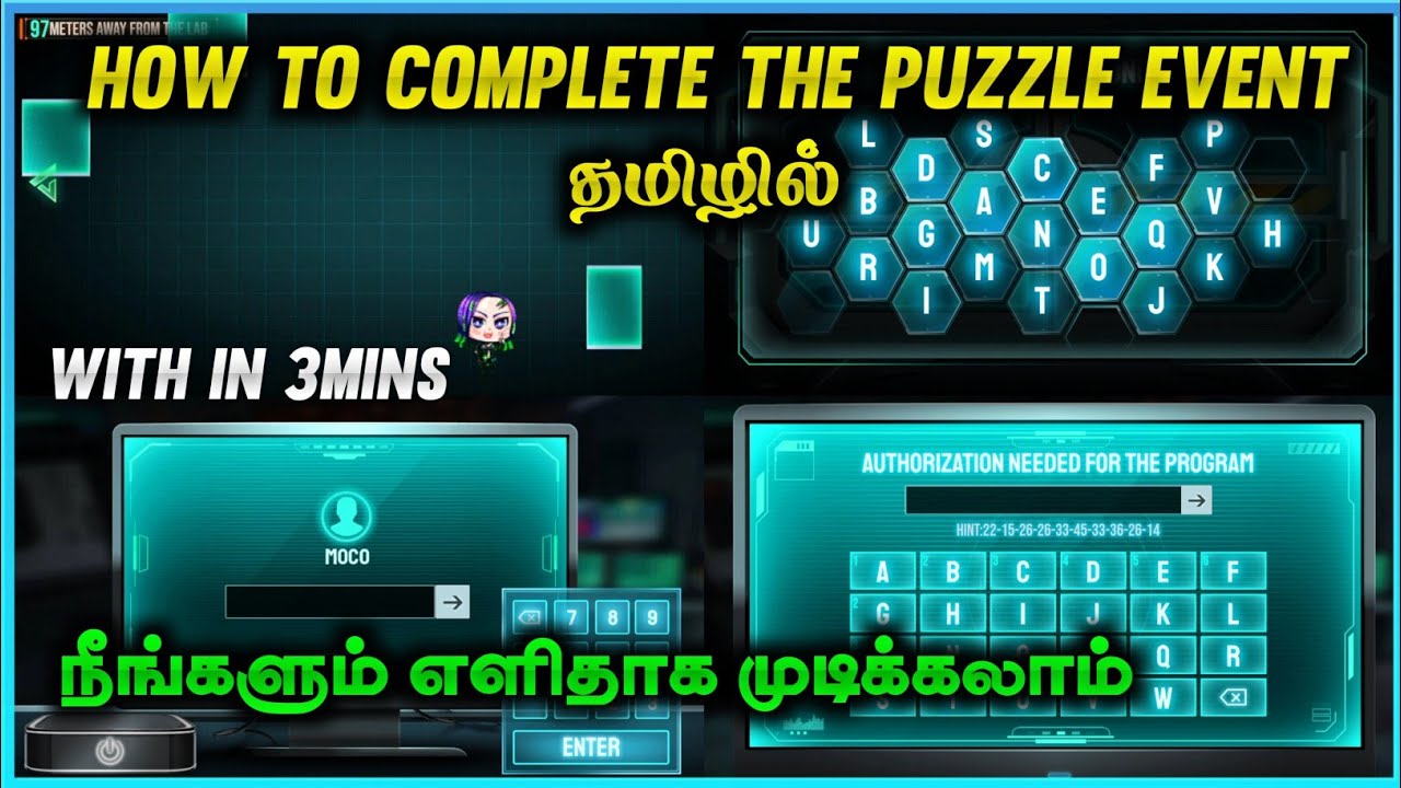 Free Fire How to Complete The Puzzle Event on Tamil | Elite Moco Event | De Aakash Gaming