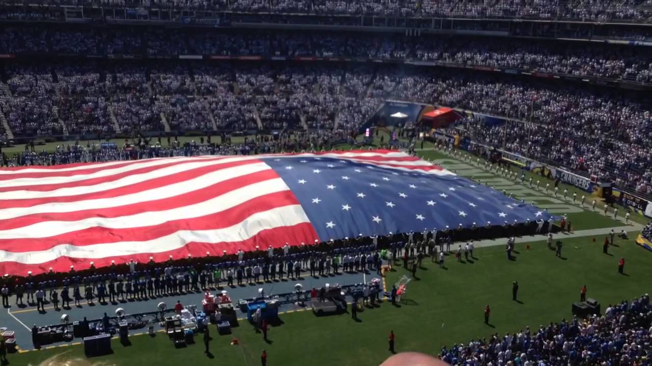 San Diego Chargers Flyover! - National Anthem - Qualcomm Stadium white shoes