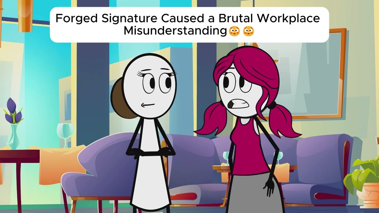 Поддельная подпись стала причиной жестокого недоразумения на рабочем месте 😳😳 #анимация #корпорат...