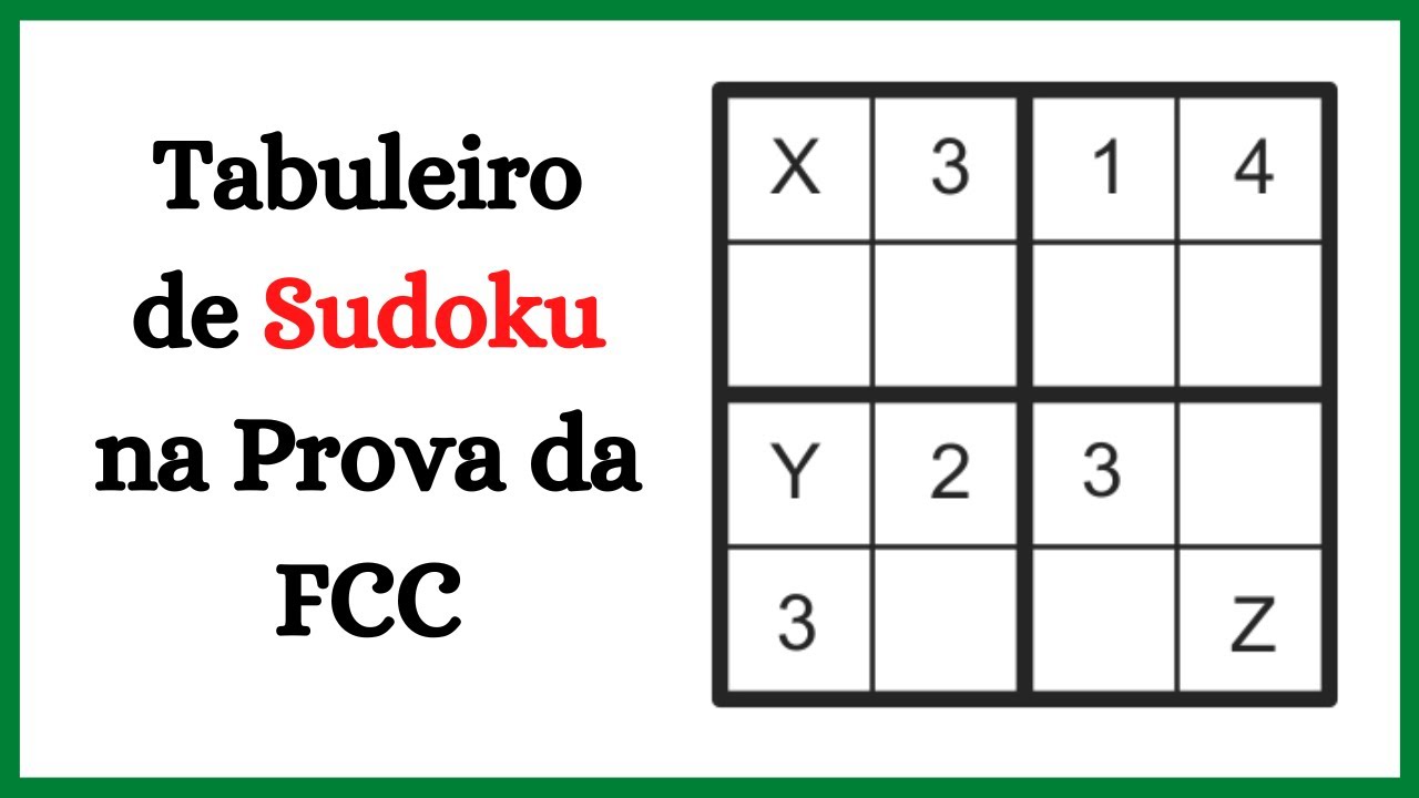 Videoaula de Raciocínio Lógico: Sudoku