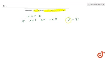Show that if `A subB` , then `C - BsubC - A` ....