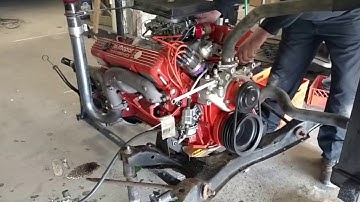 MOPAR 383, solid lifter,.060 over, 11.5:1, First Start, Homemade engine stand