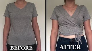 Creating a Wrap Top From an Old T-Shirt