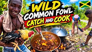 Stewed Common fowl catch and cooked by the river