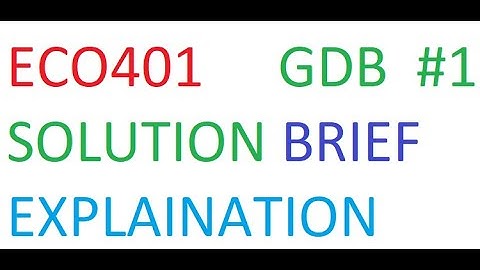Eco401 GDB NO 1 SOLUTION 2020