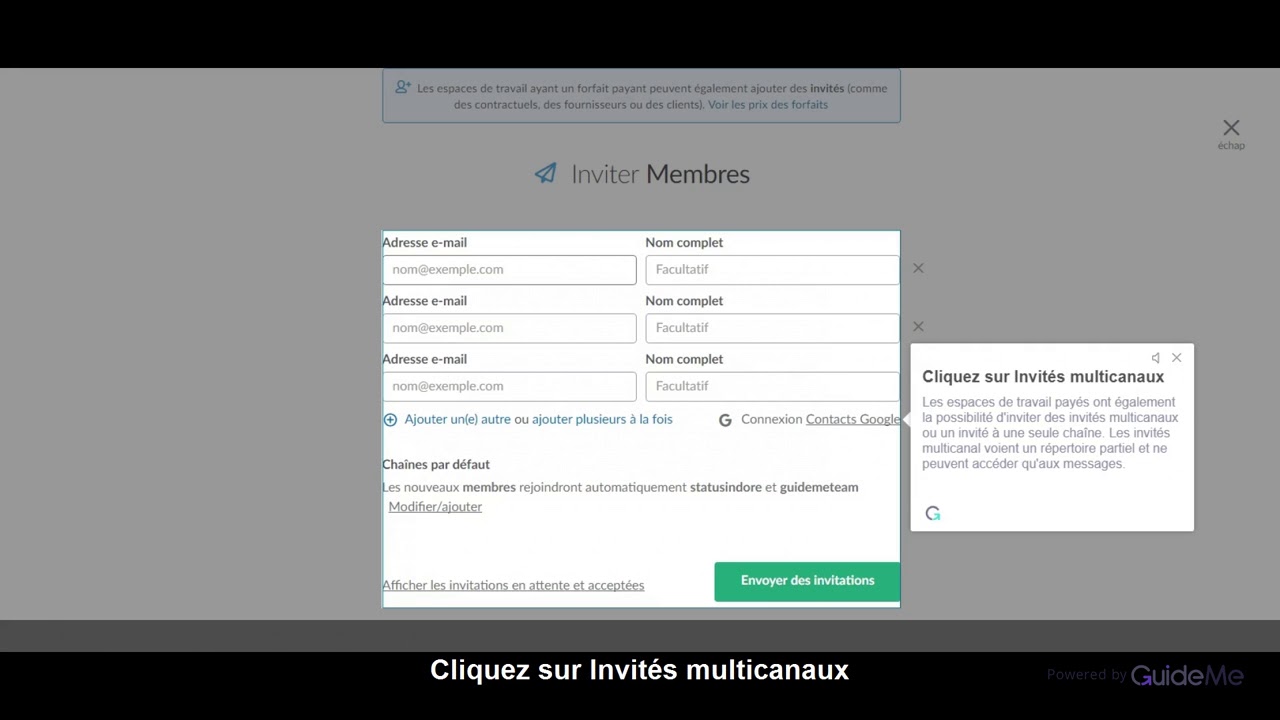 How to invite new members to your workspace in Slack in French Language @SlackHQ ‏