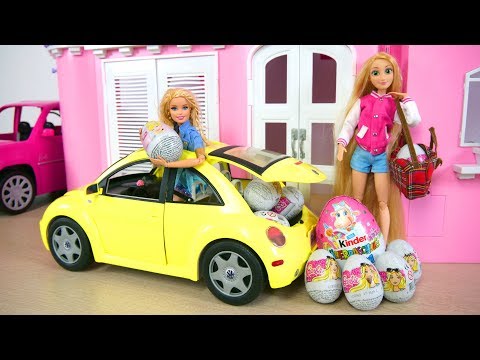 yellow barbie car