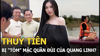 Thùy Tiên bị 'tóm' mặc quần đùi của Quang Linh?