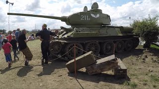 T 34-85 Soviet medium tank
The T-34 is a Soviet medium tank introduced in 1940, famously deployed during World War II against Operation Barbarossa. It had an unprecedented balance of firepower, mobility, protection and ruggedness. Its 76.2 mm (3 in) high-velocity tank gun was more powerful than its contemporaries while its 60 degree sloped armour provided good protection against anti-tank weapons. The sloped armor and Christie suspension were inherited from the design of American J. Walter Christies M1928 tank, versions of which were sold turret-less to the Red Army and documented as farm tractors, after being rejected by the U.S. Army. The T-34 had a profound effect on the conflict on the Eastern Front in the Second World War, and had a lasting impact on tank design. Thanks Wikipedia T 34-85 Soviet medium tank