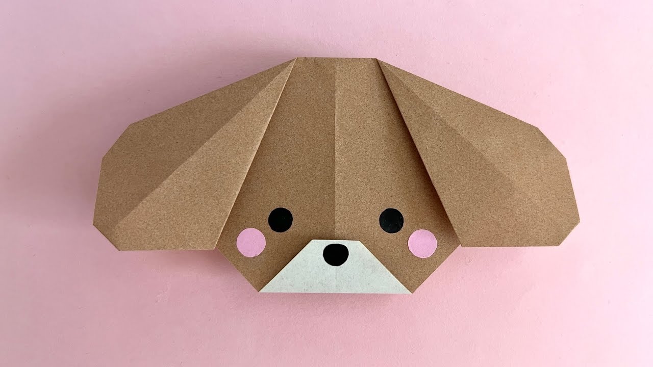 折り紙 簡単 可愛い 犬 折り方 Origami How to make Easy Dog Paper craft DIY