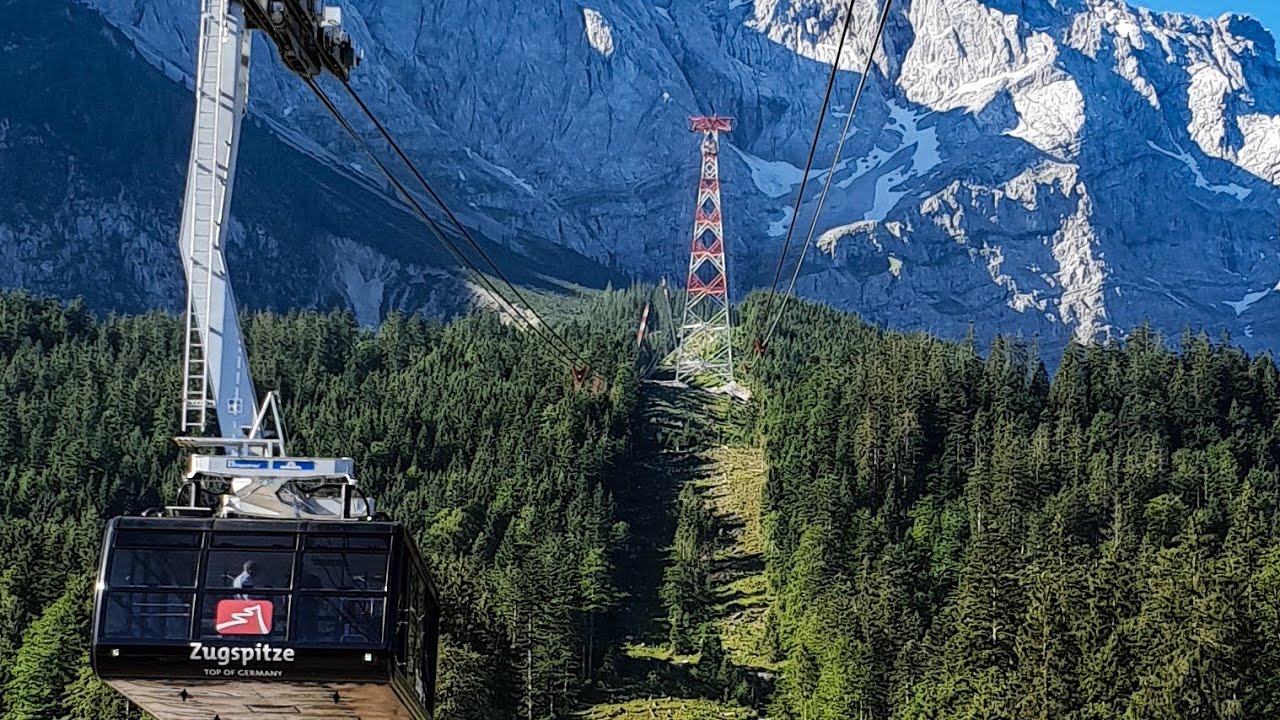 Zugspitz-Seilbahn Komplette Talfahrt mit Kommentar 4K