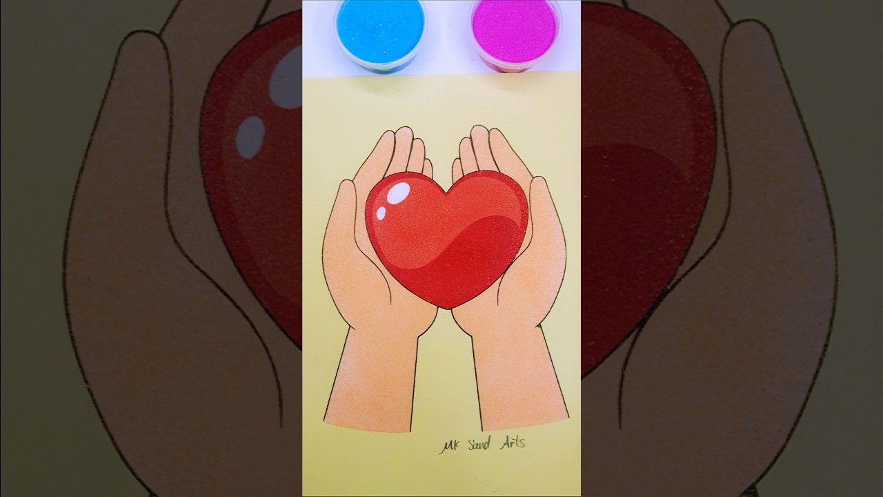 Hand Holding Heart✋💖✋#asmr #sandasmr #love #heart #sandpainting #satisfying #relaxing