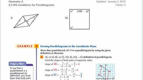 Geometry: Conditions for Parallelograms Help Video