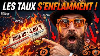 ⚠️Alerte Rendements : La hausse du 10 ans US à 4,60 % met le feu aux cryptos et à Wall Street !