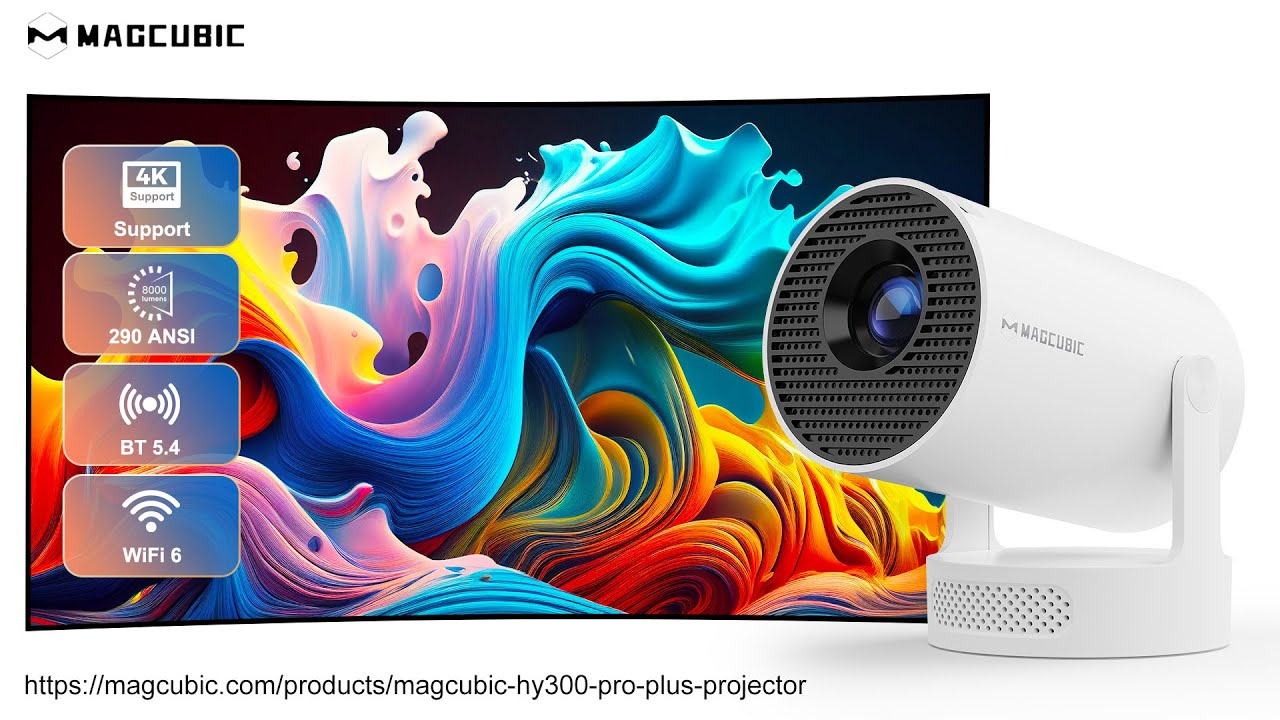 Magcubic HY300 Pro+ 4K Projector – Portable Home Theater with Speaker