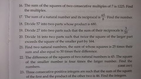 Class 10 (RS Aggarwal) | Chapter 4 | Quadratic Equations | Exercise 4D (Q.16 - Q.23) | CBSE