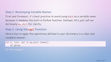 Mastering Dynamic GroupBy Operations in Pandas: Using mean and sum from a Dictionary