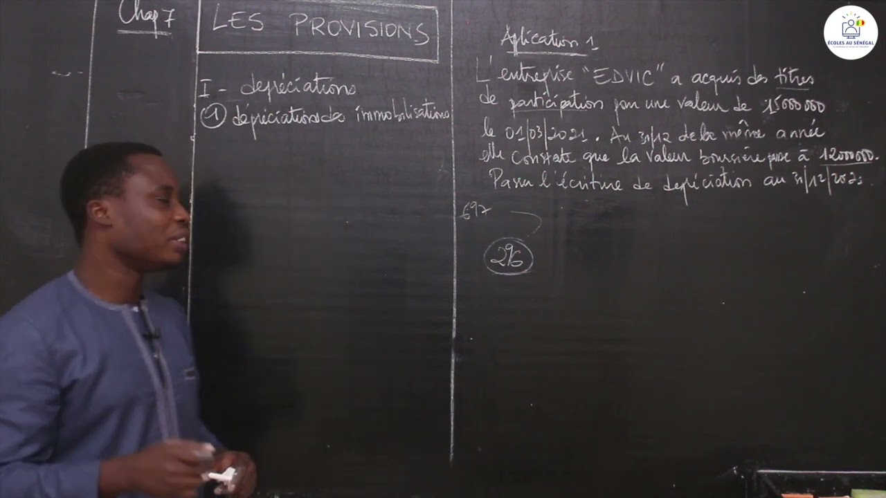 Cours - Première STEG - Comptabilité : Les provisions / Suite 1 / M. Akpoto