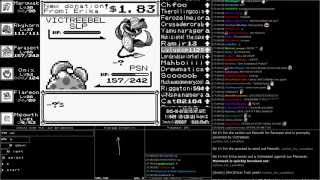 Twitchplayspokemon - Anniversary Red - Vs Erika (Stats & Chat included)