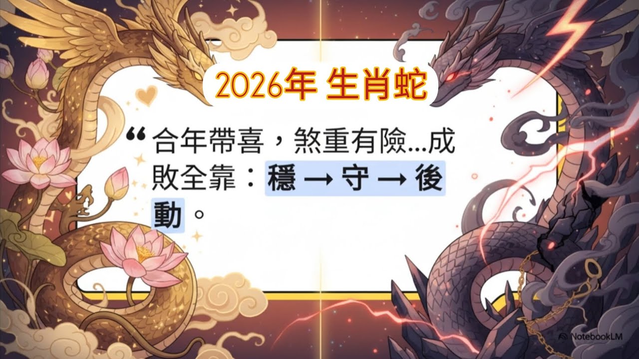 2026火马年【生肖蛇】的吉星与凶星带来的影响。（今年生肖蛇整体属于：吉中带煞，煞中藏机，但方向正确的一年。）