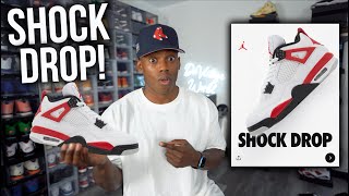 SHOCK DROP Air Jordan 4 RED Cement RUMORED Shock Drop On NIKE SNKRS App Tomorrow *WATCH NOW*