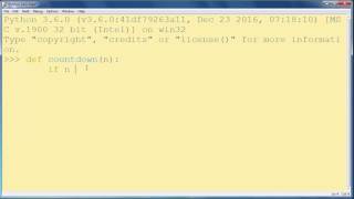 Recursive function in Python programming language   example countdown function