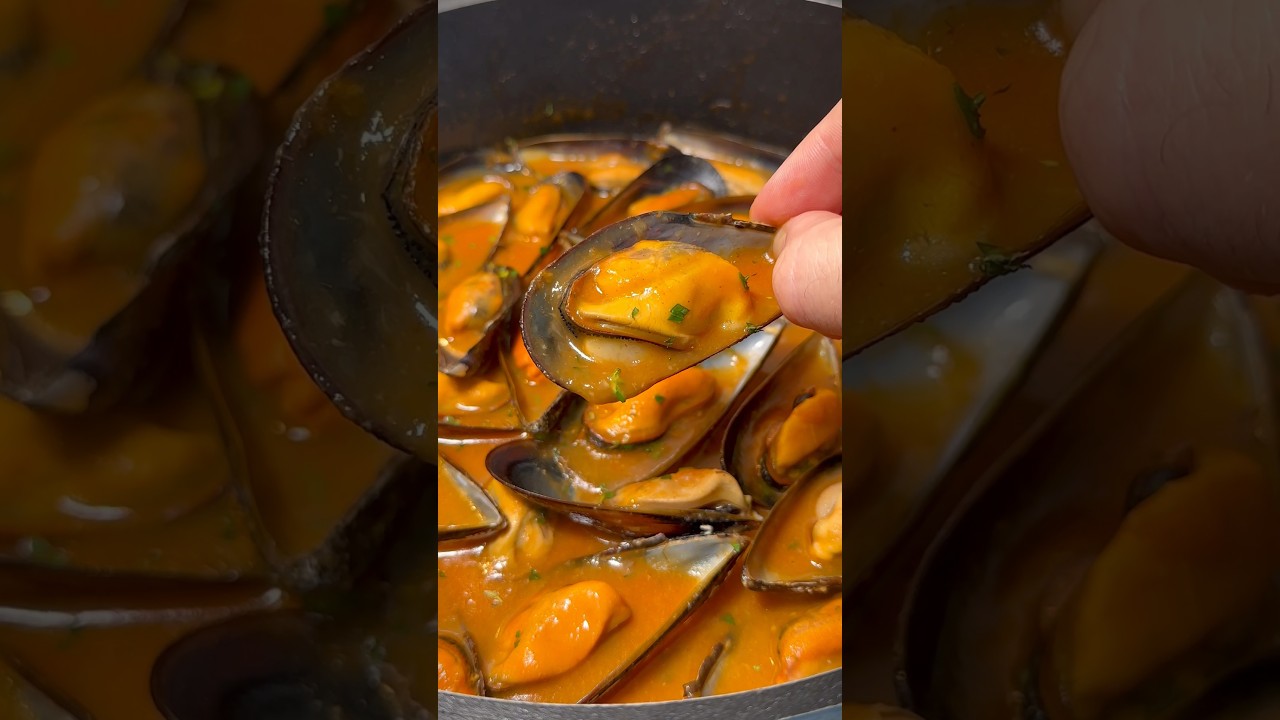 Mejillones a la marinera 🦪 ¡Una receta que me habíais pedido un montón! #recetas #youtubeshorts