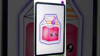 Kawaii Juice Box Sticker Art Drawing In #procreate  #shorts| Juice Box Art| Satisfying|  Art with A.