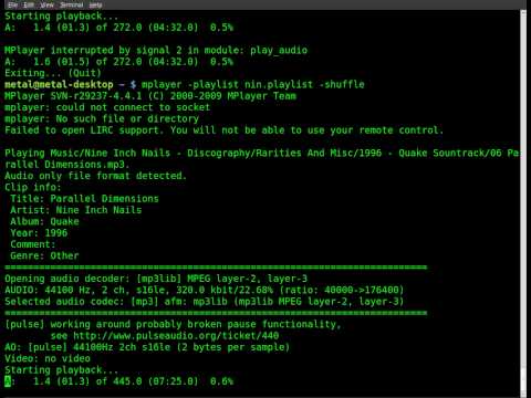 BASH - Mplayer Playlist Shuffle