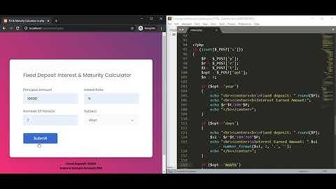 How to build or make a FD or Maturity Calculator in php