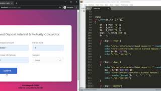 How to build or make a FD or Maturity Calculator in php