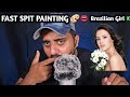 ASMR Fast Spit Painting 🎨👩🇧🇷 | Beautiful Brazilian Girl Roleplay