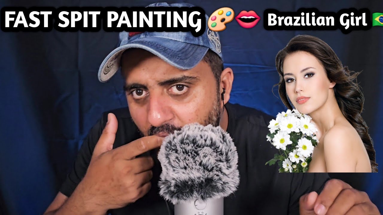 ASMR Fast Spit Painting 🎨👩🇧🇷 | Beautiful Brazilian Girl Roleplay