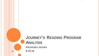 Journey’s Reading Program Analysis