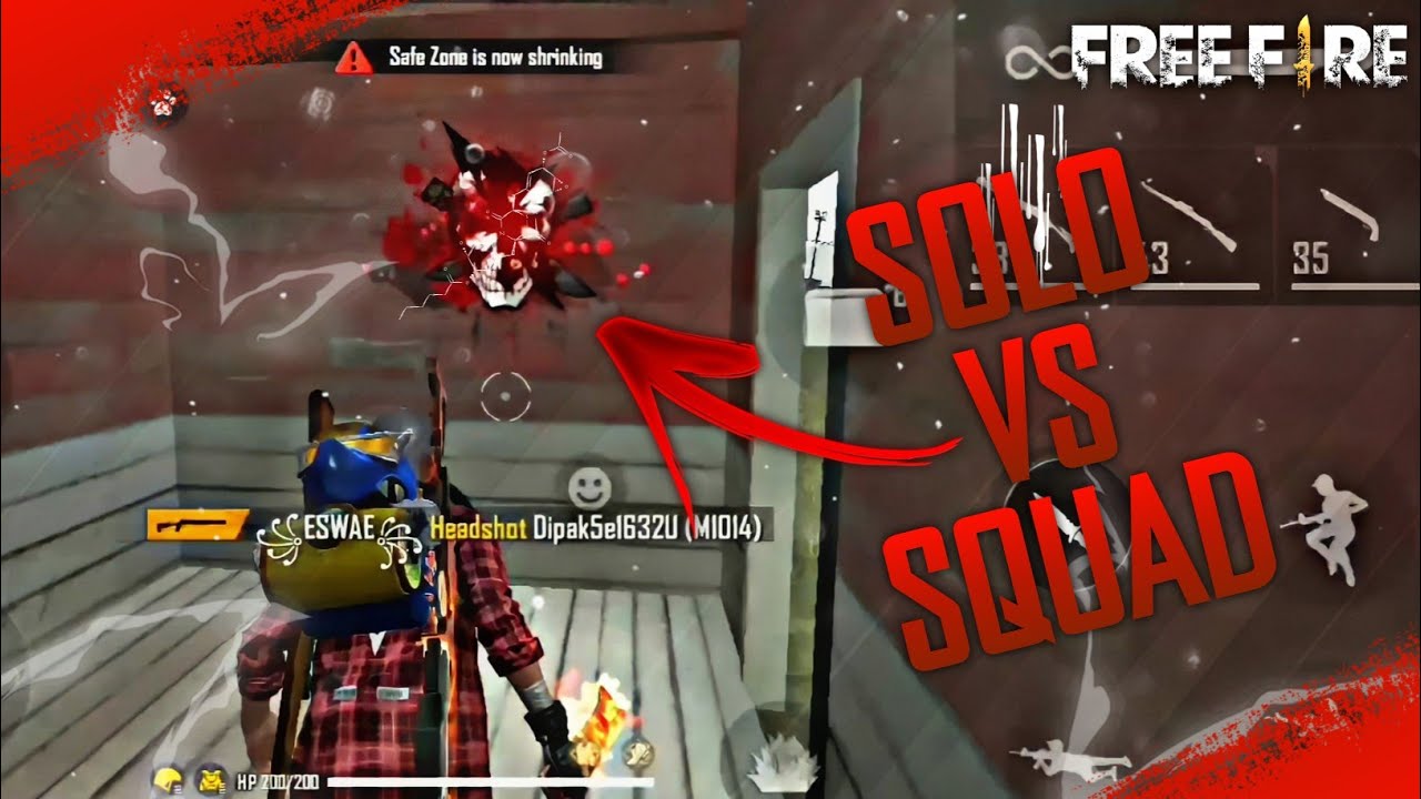 Solo vs squad OP Game play | Free fire | Solo vs Squad | Eswar Gaming ...