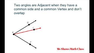 Definition and Examples of Adjacent Angles