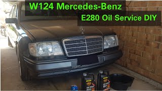 W124 e280 Mercedes Benz Engine Oil Service 1994 - How to DIY change your oil