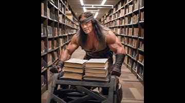 Conan The Barbarian but he’s a Librarian