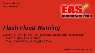 EAS #625-626: EAS Flash Flood Warning and Severe Thunderstorm Warning- June 3, 2022